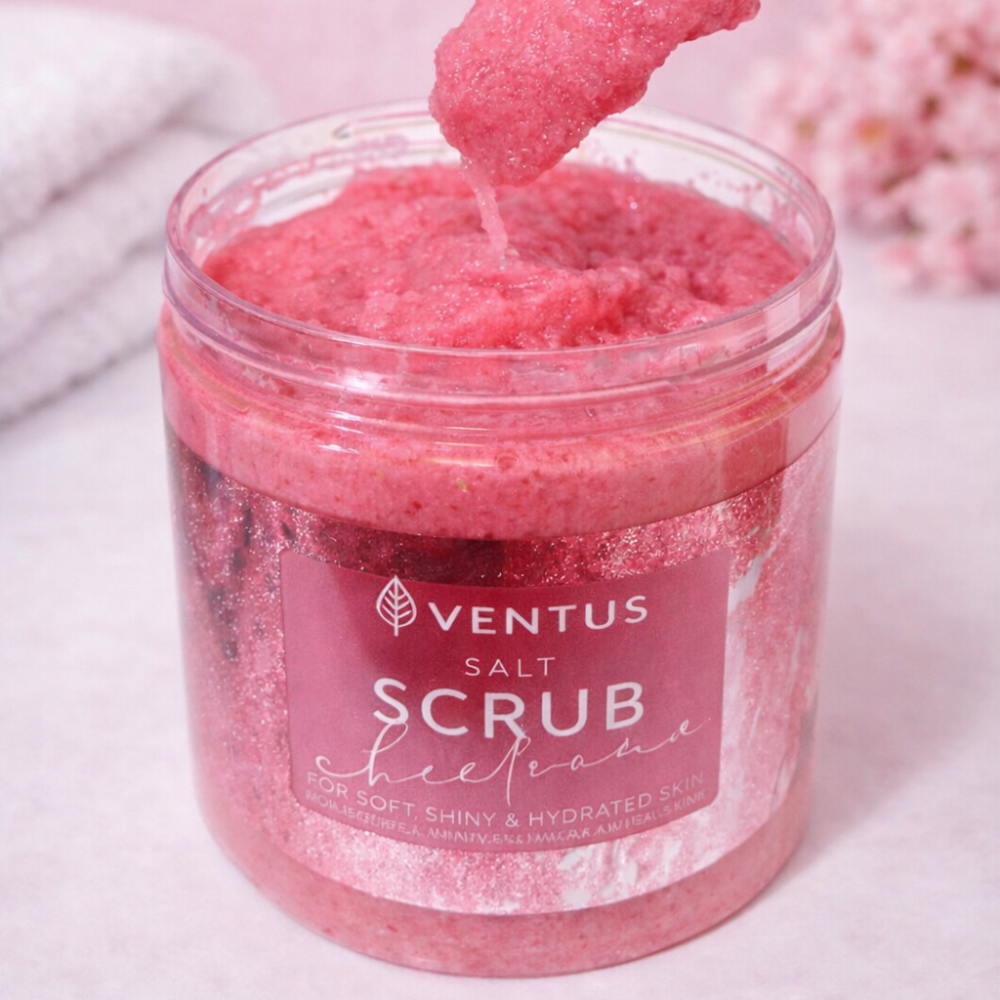 scrub σώματος με θαλασσινό αλάτι, ιδανικό για βαθιά απολέπιση και ανανέωση της επιδερμίδας.