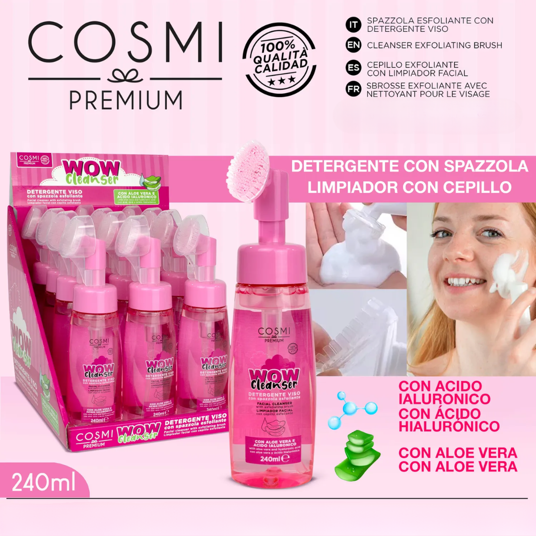 WOW CLEANSER Αφρός Καθαρισμού Προσώπου Αλόη Βέρα και Υαλουρονικό Οξύ COSMI PREMIUM
