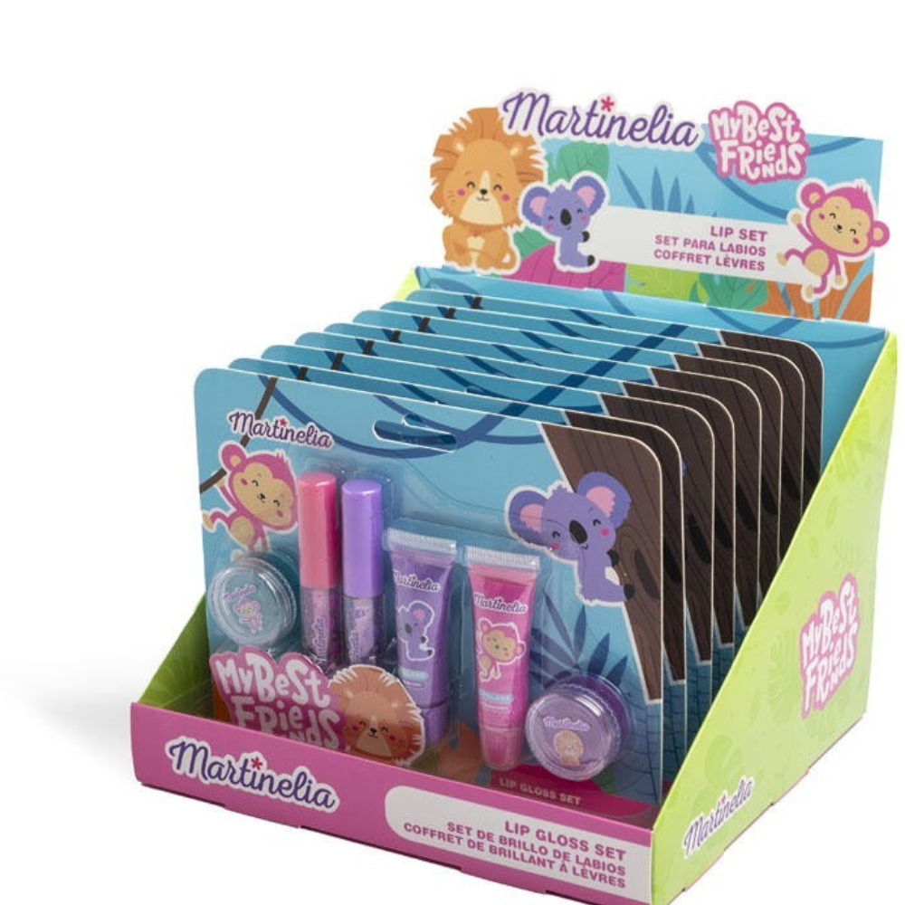 Lip gloss Martinelia My Best Friends σε σωληνάριο, βαζάκι και με πινελάκι