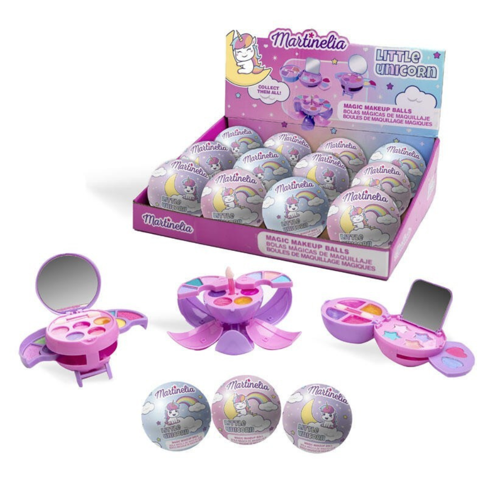 Παιδική πτυσσόμενη παλέτα μακιγιάζ Martinelia Little Unicorn σε μορφή μπάλας