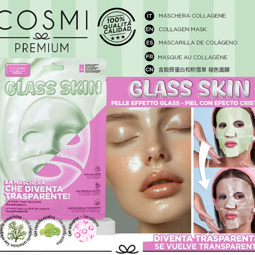 Μάσκα glass skin με κολλαγόνο