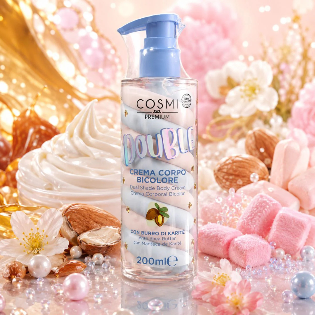 COSMI PREMIUM DOUBLE Κρέμα Σώματος Bicolor με Shea Butter – 200ml - Image 3