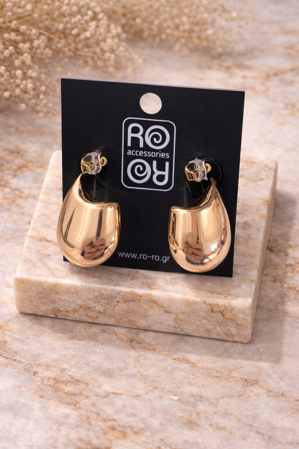 Σκουλαρίκια RO-RO Gold Mirror Drop Earrings Χρυσά