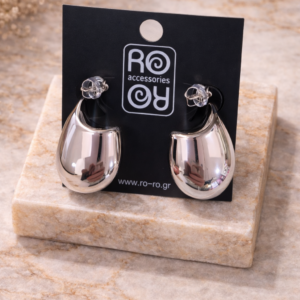 Σκουλαρίκια RO-RO Silver Mirror Drop Earrings Ασημί